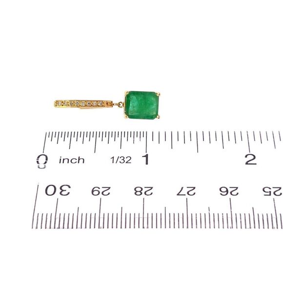 Natural Emerald Diamond Earrings 14k Yellow Gold 3.56 TCW Certified $4,975 - Picture 11 of 11
